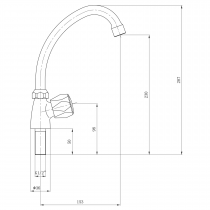 Stojánkový ventil 1/2´´, otočná hubica, chróm