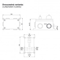 Sprchová podomietková batéria s prepínačom, Viana, Mbox, kruhový  kryt, chróm