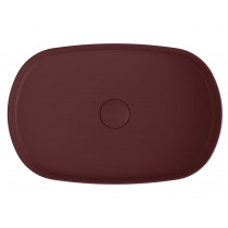 INFINITY OVAL keramické umývadlo na dosku, 55x36 cm, matná Maroon Red