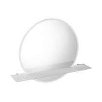 VISO LED podsvietené guľaté zrkadlo priemer 60cm s policou, biela mat