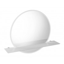 VISO LED podsvietené guľaté zrkadlo priemer 70cm s policou, biela mat
