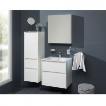 Opto, kúpeľňová skrinka s keramickým umývadlom, biela, 2 zásuvky, 610x580x458 mm