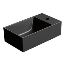 KUBE X keramické umývadlo 40x23 cm, pravé/ľavé,  čierna matná