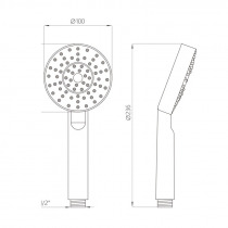 Termostatická nástenná sprchová batéria s hadicou,ručnou a tanierovou kulatou sprchou Ø 235 mm