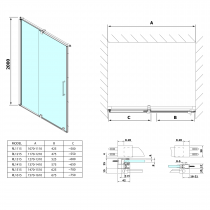 ROLLS LINE sprchové dvere 1300mm, výška 2000mm, číre sklo