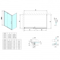 ROLLS LINE obdĺžniková sprchová zástena 1100x800 mm, L/P varianta, číre sklo