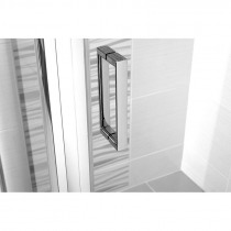 Sprchový kút, Mistica, štvorec, 90 cm, chrom ALU, sklo Čiré, dvere zasúvacie