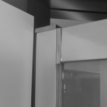 Sprchovací set: LIMA, štvrtkruh, 90 cm, biely ALU, sklo Point, vanička z liatého mramoru