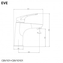 Umývadlová stojanková batéria, Eve, s clic-clac CH05V, chróm