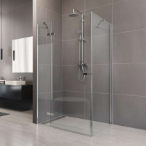 Sprchový kút, Novea, obdĺžnik, 120x100 cm, chróm ALU, sklo Číre, dvere ľavé a pevný diel
