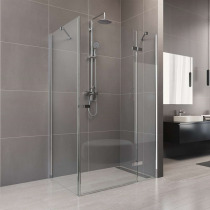 Sprchový kút, Novea, obdĺžnik, 120x80 cm, chróm ALU, sklo Číre, dvere pravé a pevný diel