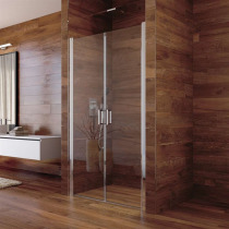 Sprchové dvere, LIMA, dvojkrídlové, lietacie,  95 cm, chróm ALU, sklo Číre