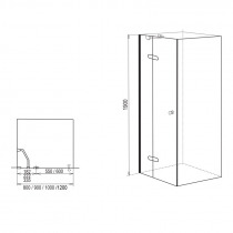 Sprchové dvere, Fantasy, 80x190 cm, chróm ALU, sklo Point, ľavé prevedenie