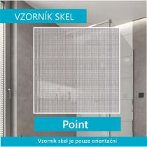 Sprchové dvere LIMA, pivotové, 100x190 cm, chróm ALU, sklo Point 6 mm