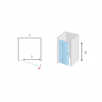 Sprchové dvere, Novea, 100x200 cm, chróm ALU, sklo Číre, ľavé prevedenie, nerezový žlab k stene
