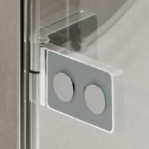 Sprchové dvere, Novea, 100x200 cm, chróm ALU, sklo Číre, ľavé prevedenie, nerezový žlab k stene