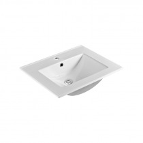Bino kúpeľňová skriňka s keramickým umývadlom 60 cm, biela/dub