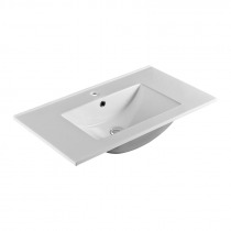 Bino kúpeľňová skriňka s keramickým umývadlom 80 cm, biela/dub