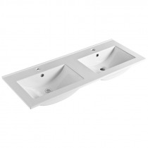 Bino kúpeľňová skriňka s keramickým umývadlom 120 cm, biela/biela