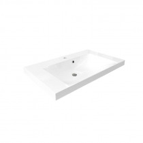Bino kúpeľňová skriňka s  umývadlom z liateho mramoru,  100 cm, biela/dub