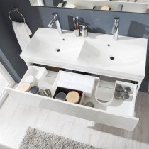 Aira, kúpeľňová skrinka, s keramickým umývadlom 80 cm, biela