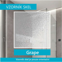 Sprchový kút, Kora, štvrťkruh, 80 cm, R550, biely ALU, sklo Grape