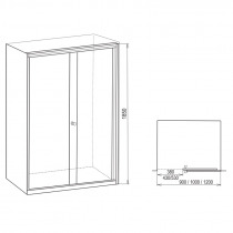 Sprchové dvere zasúvacie, Mistica, 90 cm, chróm ALU, sklo Čiré