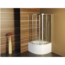 SELMA hlboká sprchová vanička štvrťkruhová 90x90x30cm, R550, biela