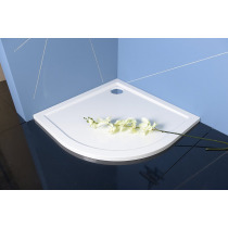 SERA sprchová vanička z liateho mramoru, štvrťkruh 80x80x4cm, R550, biela