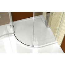 LUSSA sprchová vanička z liateho mramoru so záklopom, štvrťkruh 90x90x4cm, R550