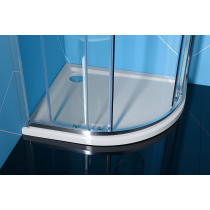 RENA L sprchová vanička z liateho mramoru, štvrťkruh 90x80x4cm, R550, ľavá, biel