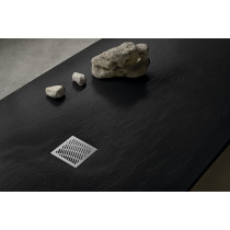 MITIA sprchová vanička z liateho mramoru, obdĺžnik 140x90x3 cm, čierna