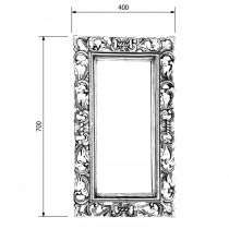 SAMBLUNG zrkadlo v ráme, 40x70cm, strieborná Antique