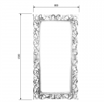 SCULE zrkadlo v ráme, 80x150cm, biela Antique