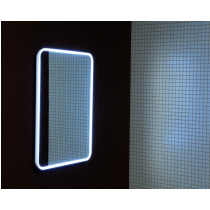 FLOAT LED podsvietené zaoblené zrkadlo v ráme 600x800mm, biela