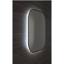 SHARON LED podsvietené zrkadlo 80x70cm, čierna mat