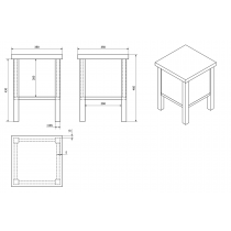 BRAND stolička s úložným priestorom 35x46x35cm, starobiela