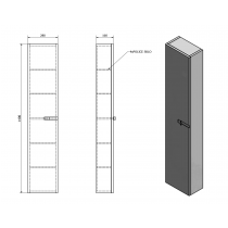 MITRA skrinka vysoká 28x140x16cm, biela, ľavá/pravá