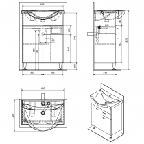 KERAMIA FRESH umývadlová skrinka,1 zásuvka, 60,6x74x34cm,dub platin