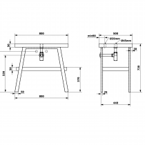 TWIGA umývadlový stolík 80x72x50 cm, čierna matná/dub Rover