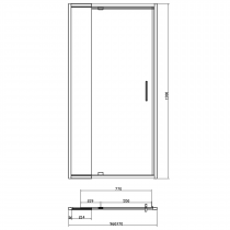 SIGMA sprchové dvere otočné 890-1030 mm, číre sklo