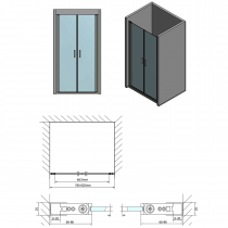 ZOOM LINE sprchové dvere dvojkrídlové 800mm, číre sklo