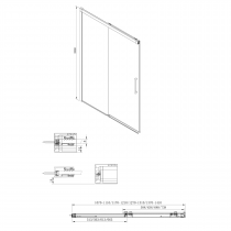 FONDURA sprchové dvere 1100mm, číre sklo