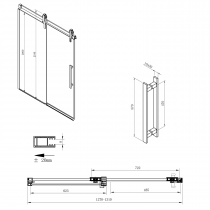 VOLCANO sprchové dvere 1300 mm, číre sklo