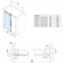 VOLCANO sprchové dvere 1600 mm, číre sklo