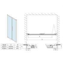 LUCIS LINE skladacie sprchové dvere 800mm, číre sklo