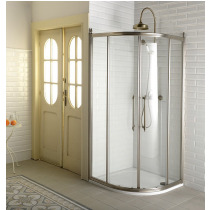 ANTIQUE štvrťkruhová sprchová zástena 1000x1000mm, 2 dvere, číre sklo, bronz