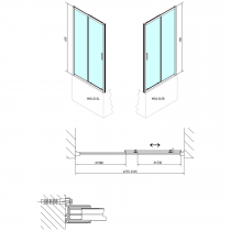 DEEP sprchové dvere posuvné 1300x1500mm, číre sklo