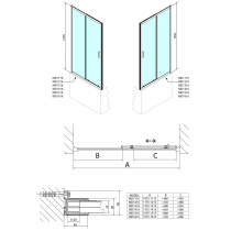 DEEP sprchové dvere 1500x1650mm, číre sklo