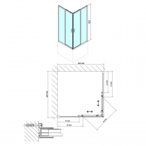 CARMEN štvorcová sprchová zástena 900x900x1650mm, číre sklo